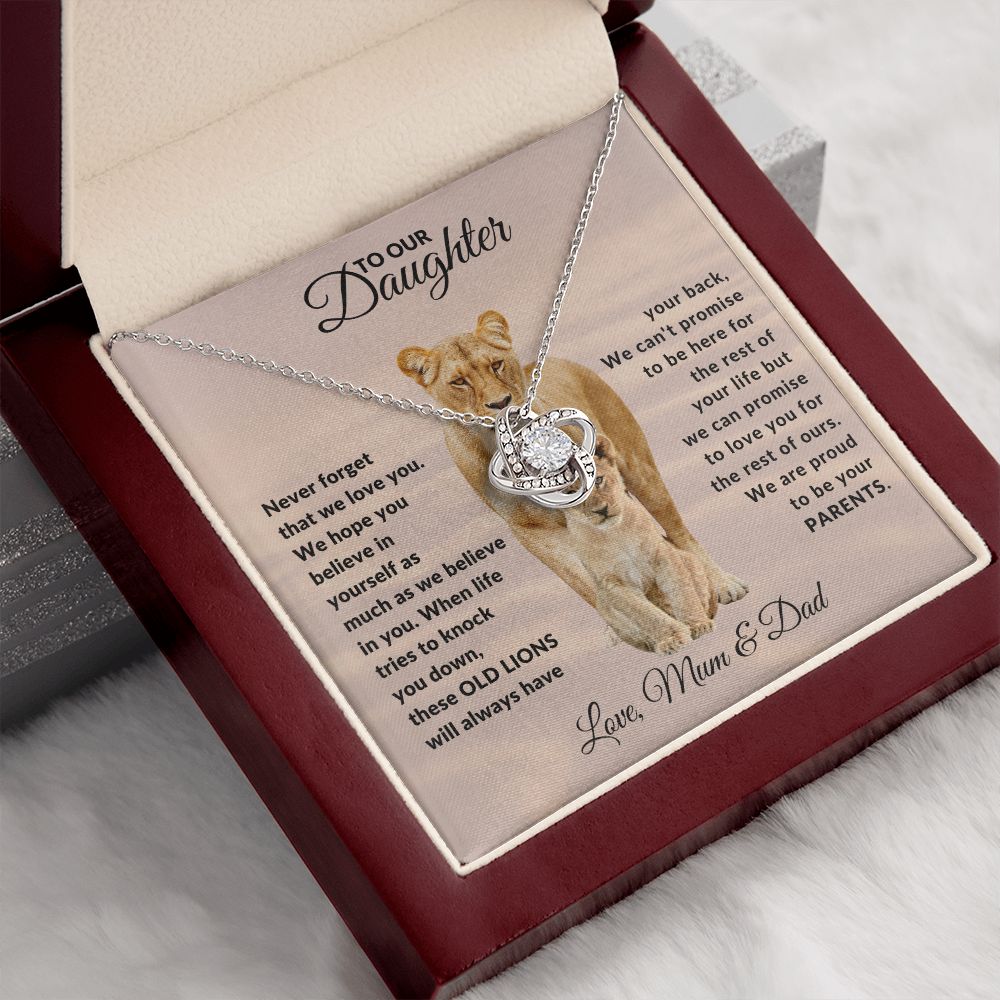 To Our Daughter l Never forget that we love you (Love Knot Necklace) - Stacy Style