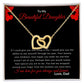 To My Daughter (From Dad) Interlocking Heart Necklace - Stacy Style