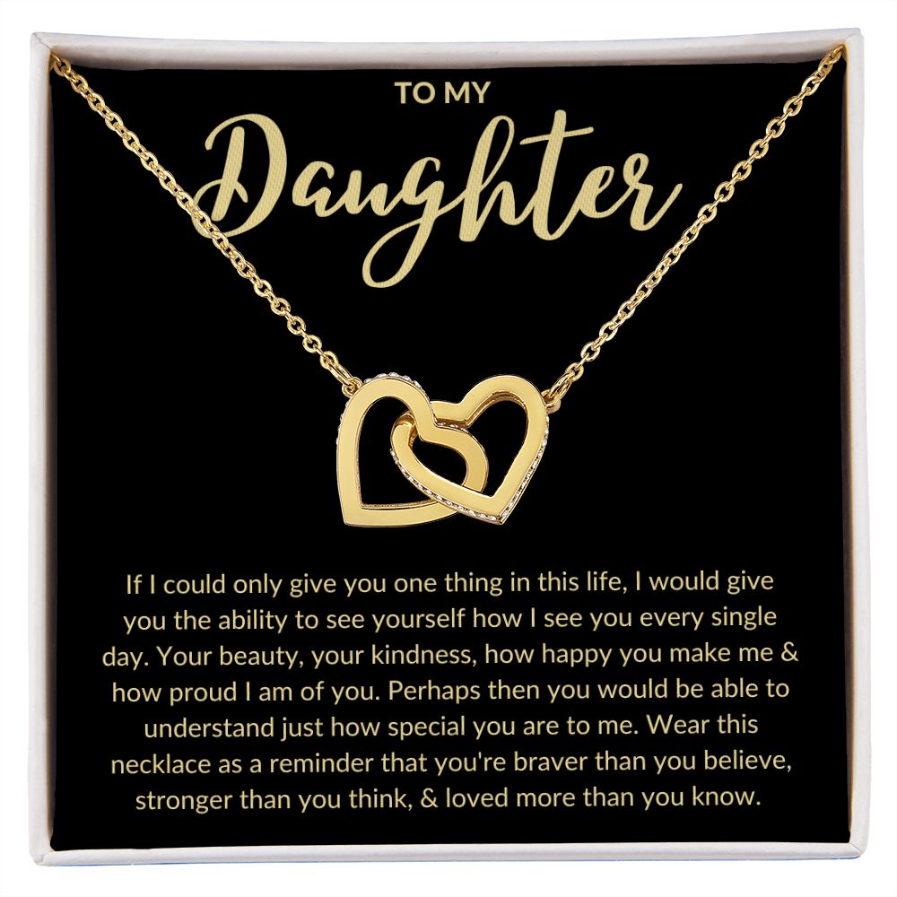 To My Daughter l You are special to me (Interlocking Heart Necklace) - Stacy Style