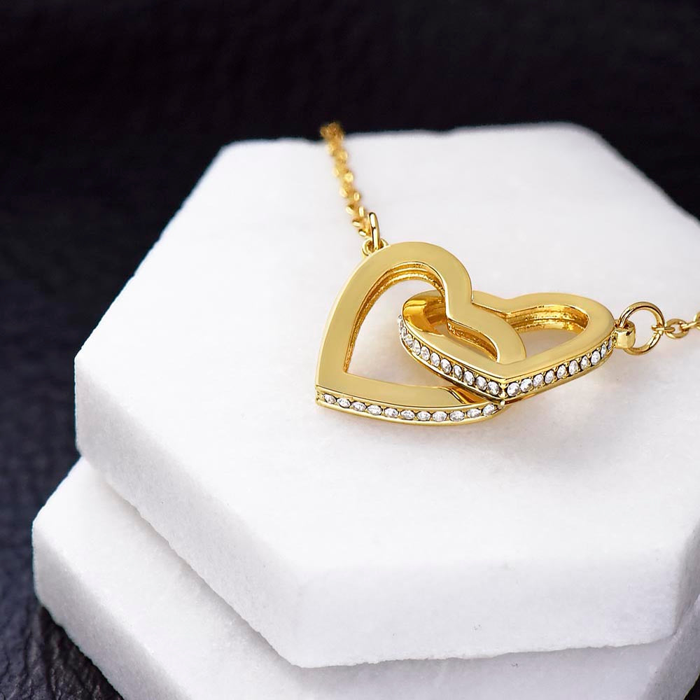To My Daughter l This Old Lion will always have your back (Interlocking heart Necklace) - Stacy Style
