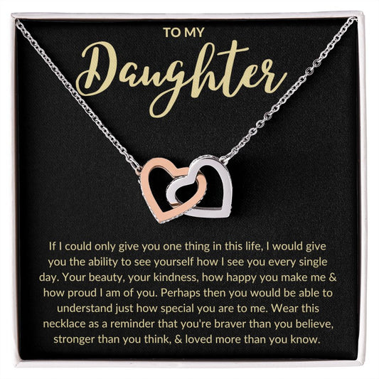 To My Daughter l You are special to me (Interlocking Heart Necklace) - Stacy Style