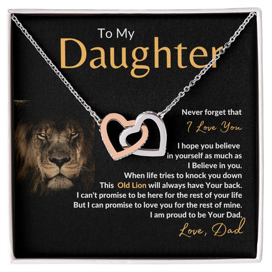 To My Daughter l Never Forget that I Love You (Interlocking Heart Necklace) - Stacy Style