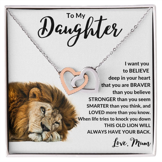 To My Daughter l YOU ARE BRAVER THAN YOU BELIEVE (Interlocking hearts) - Stacy Style