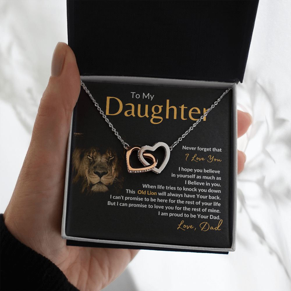 To My Daughter l Never Forget that I Love You (Interlocking Heart Necklace) - Stacy Style
