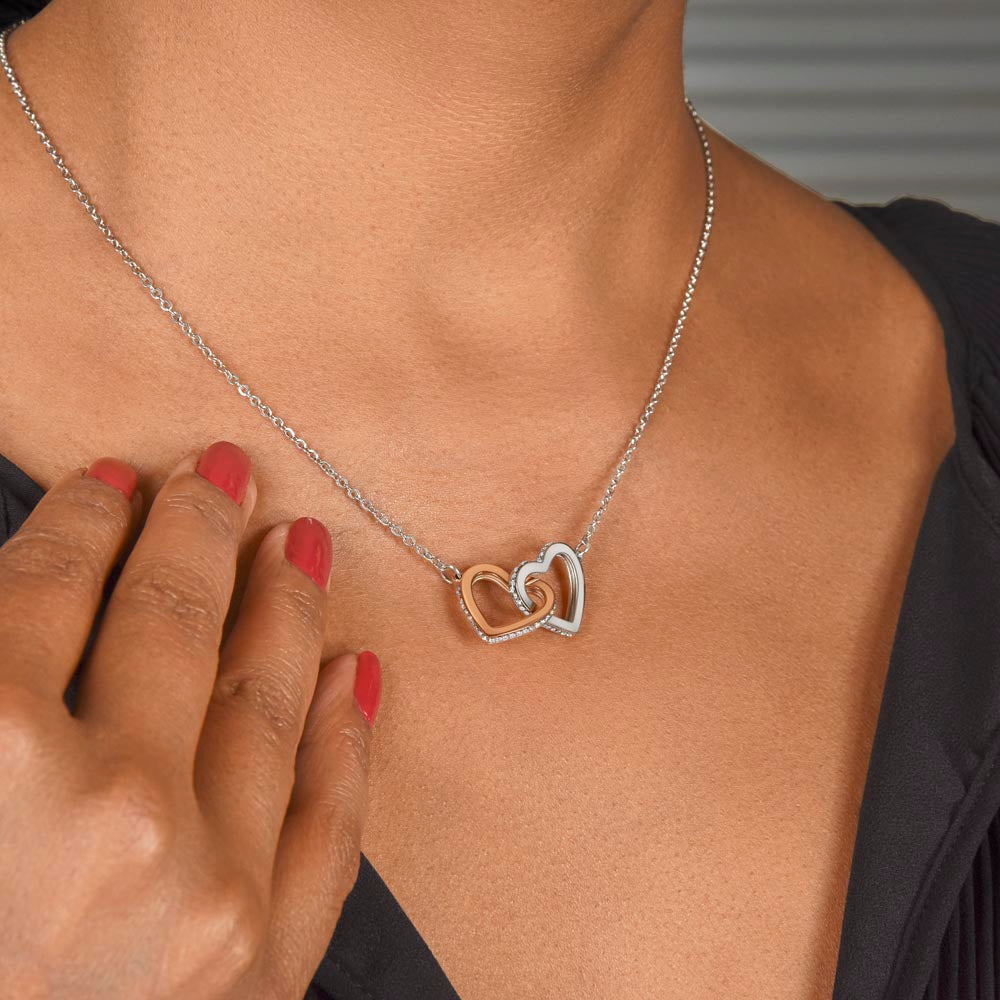 To My Daughter (From Dad) Interlocking Heart Necklace - Stacy Style