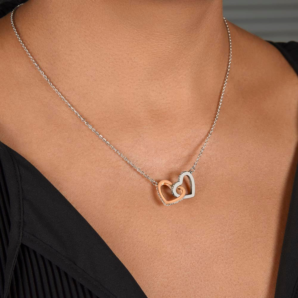 To My Daughter l This Old Lion will always have your back (Interlocking heart Necklace) - Stacy Style