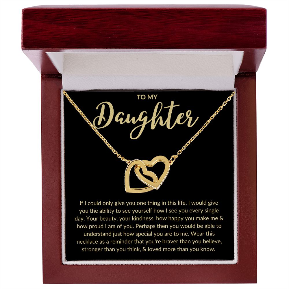 To My Daughter l You are special to me (Interlocking Heart Necklace) - Stacy Style