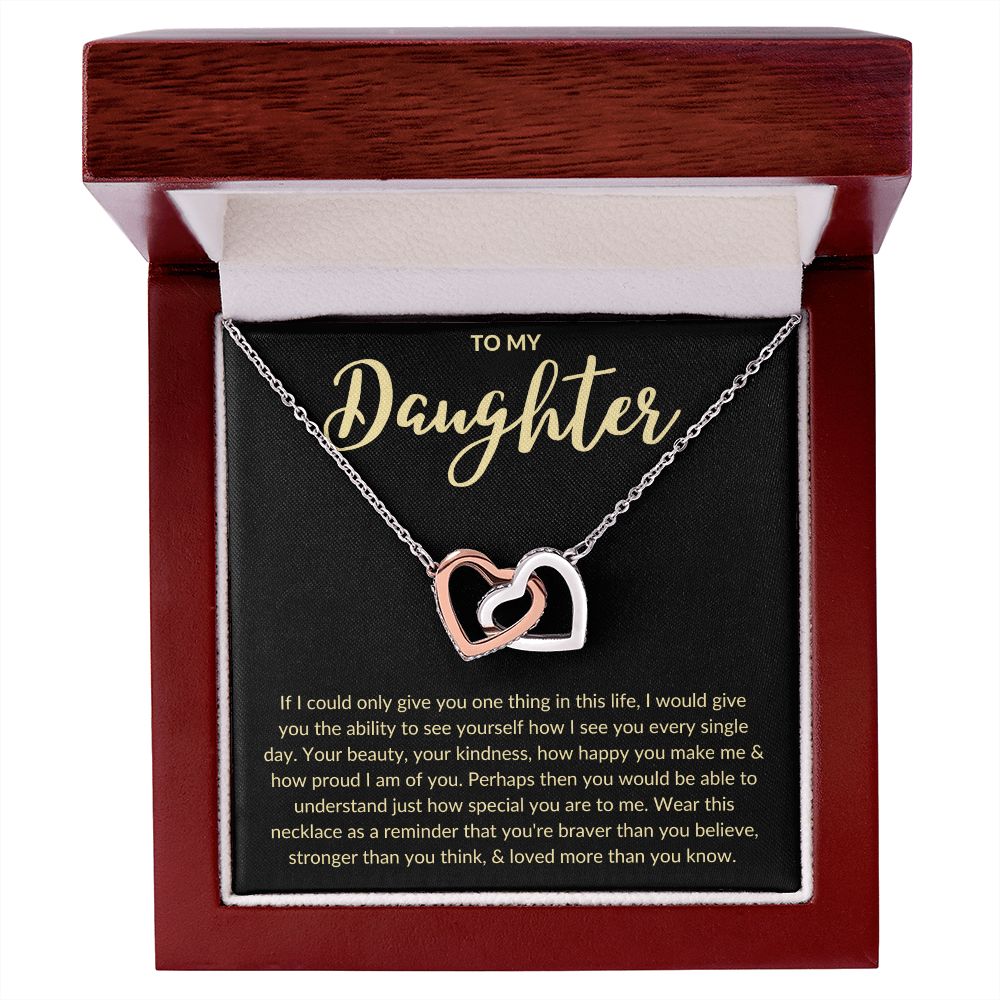 To My Daughter l You are special to me (Interlocking Heart Necklace) - Stacy Style