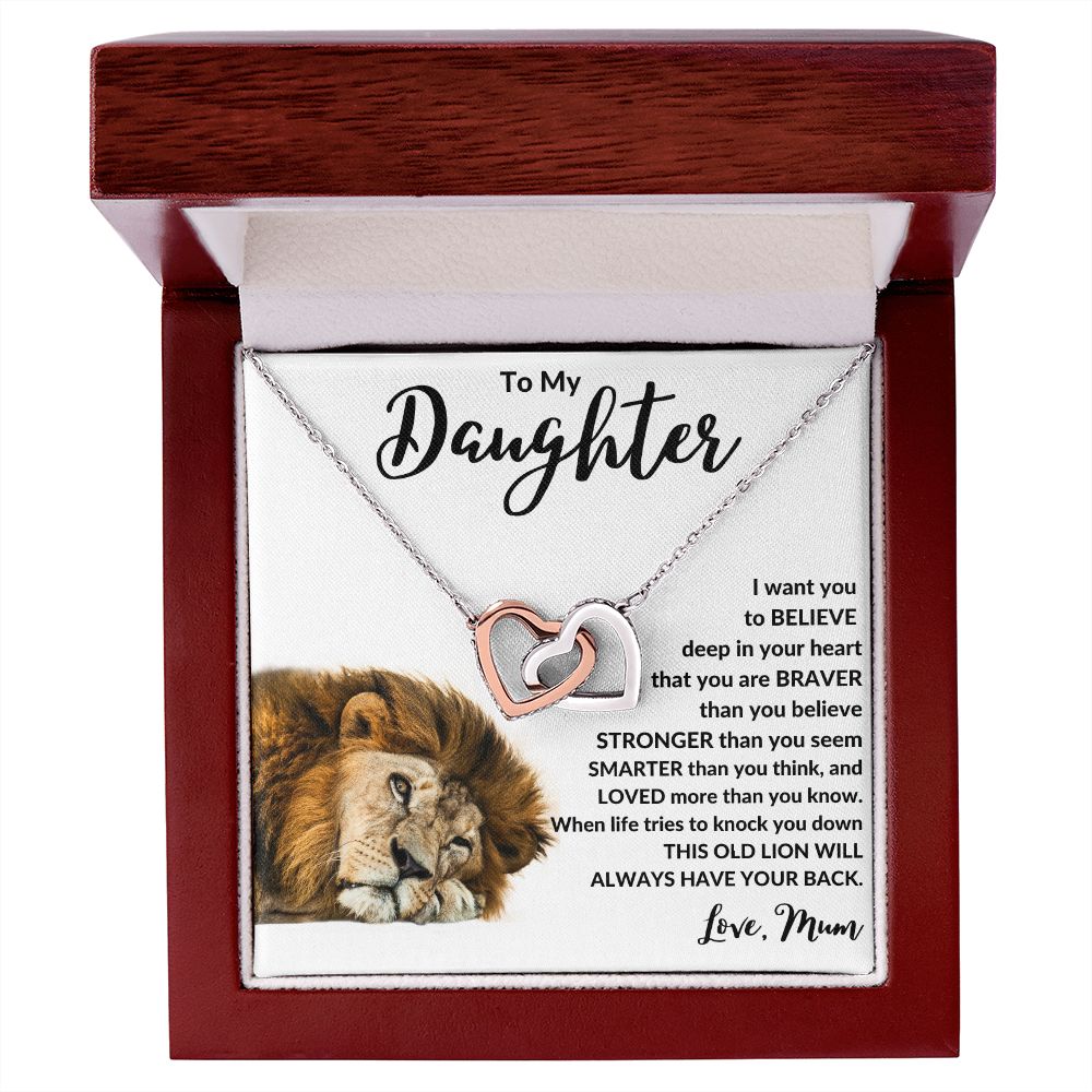 To My Daughter l YOU ARE BRAVER THAN YOU BELIEVE (Interlocking hearts) - Stacy Style