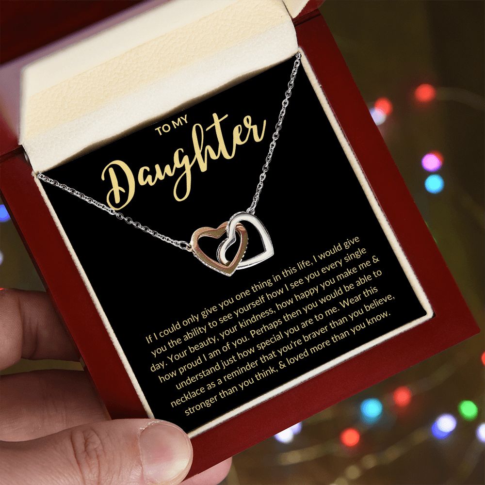 To My Daughter l You are special to me (Interlocking Heart Necklace) - Stacy Style