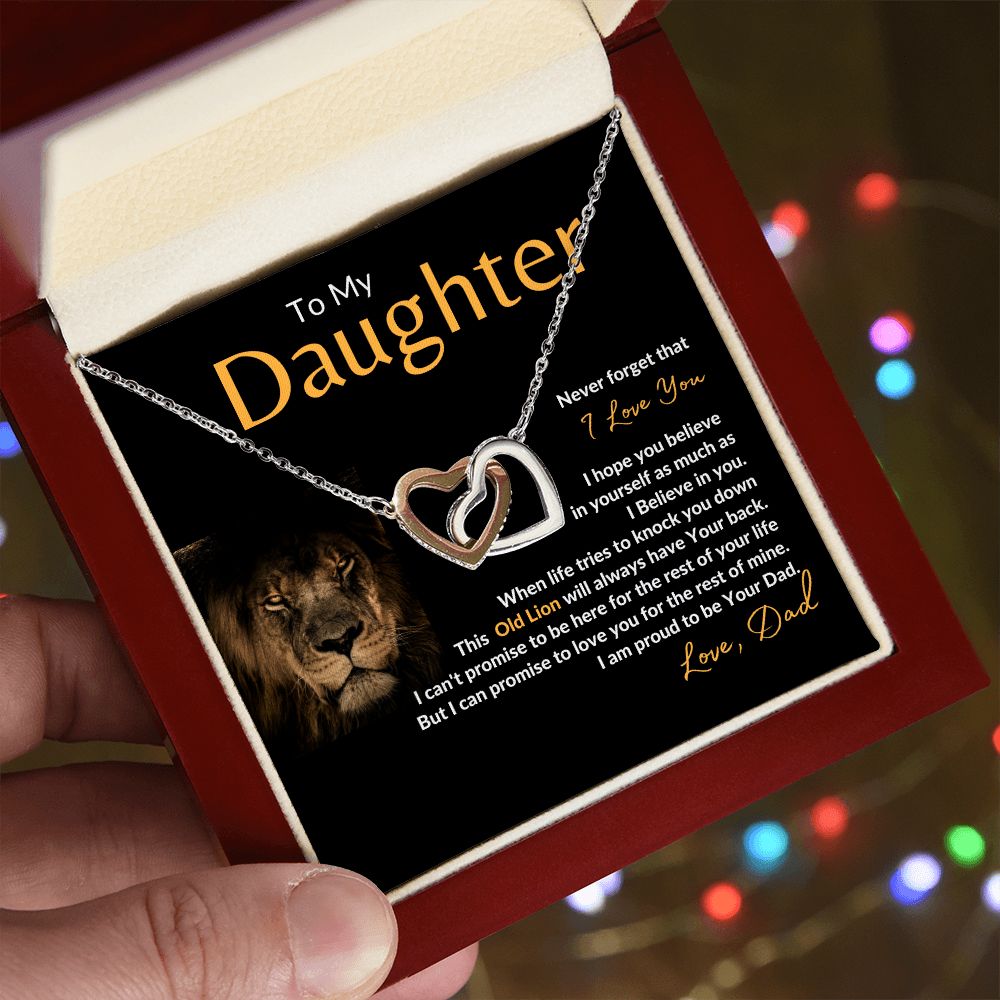 To My Daughter l Never Forget that I Love You (Interlocking Heart Necklace) - Stacy Style