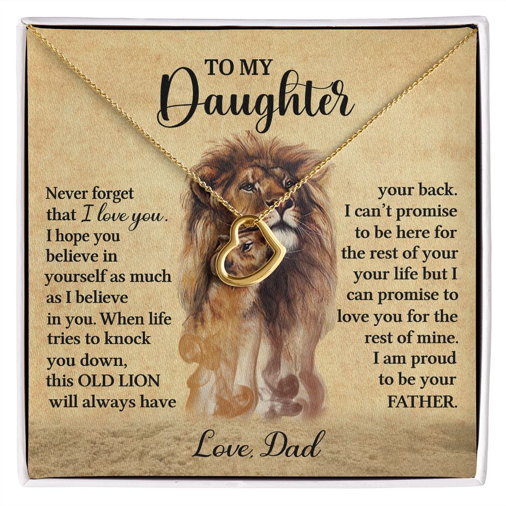 To My Daughter from Dad (Sterling Silver Heart Necklace) - Stacy Style