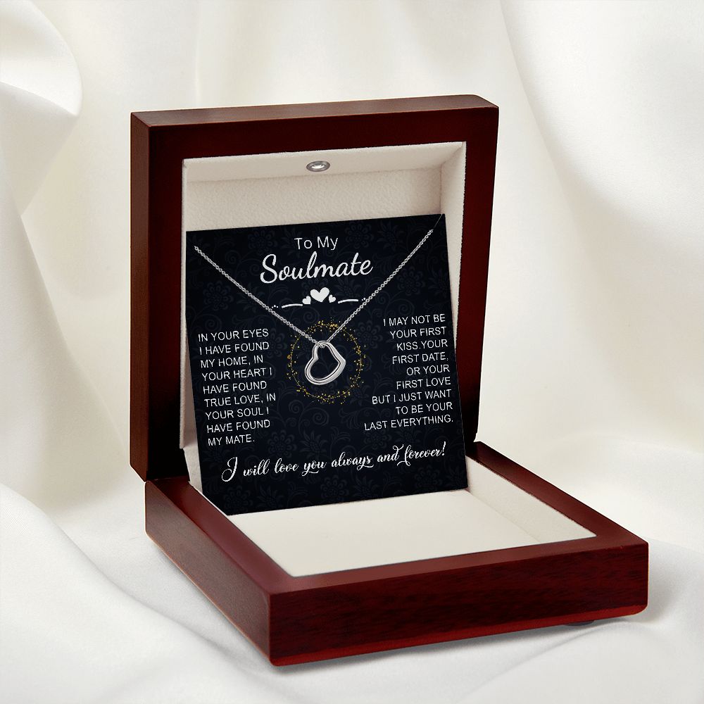 To My Soulmate (Delicate Heart Sterling Silver Necklace) - Stacy Style