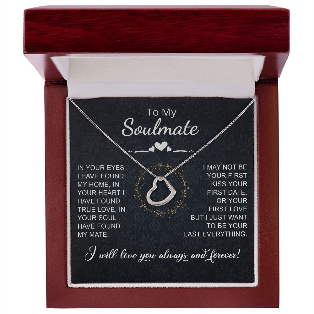 To My Soulmate (Delicate Heart Sterling Silver Necklace) - Stacy Style