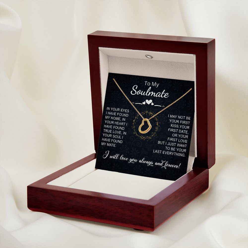 To My Soulmate (Delicate Heart Sterling Silver Necklace) - Stacy Style