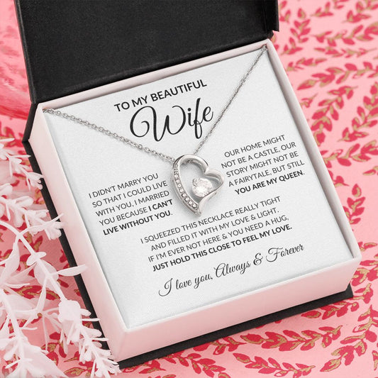 To My Beautiful Wife l I CAN'T LIVE WITHOUT YOU (Forever Love Necklace) - Stacy Style