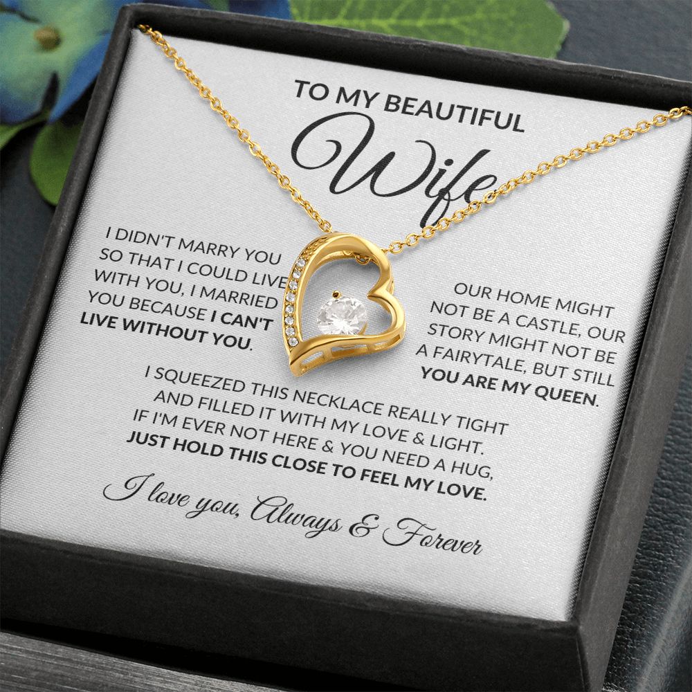 To My Beautiful Wife l I CAN'T LIVE WITHOUT YOU (Forever Love Necklace) - Stacy Style