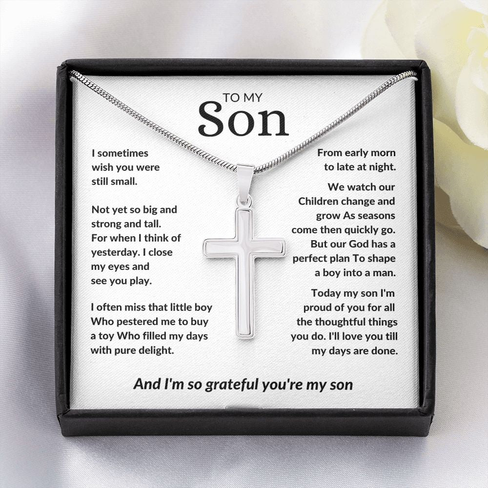 To My Son - I'm Proud of You (Cross Necklace) - Stacy Style