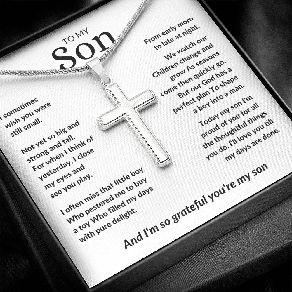 To My Son - I'm Proud of You (Cross Necklace) - Stacy Style