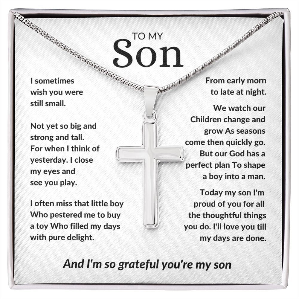 To My Son - I'm Proud of You (Cross Necklace) - Stacy Style