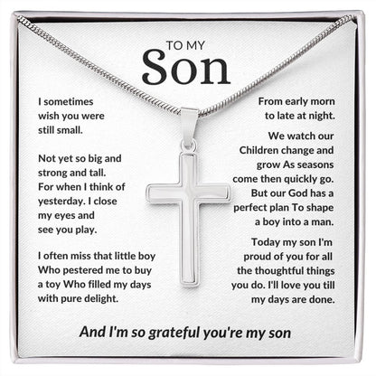 To My Son - I'm Proud of You (Cross Necklace) - Stacy Style