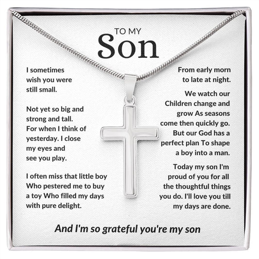 To My Son - I'm Proud of You (Cross Necklace) - Stacy Style