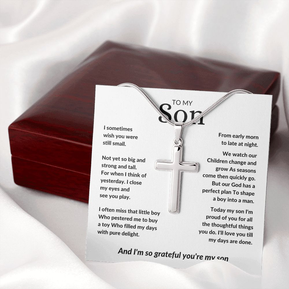 To My Son - I'm Proud of You (Cross Necklace) - Stacy Style