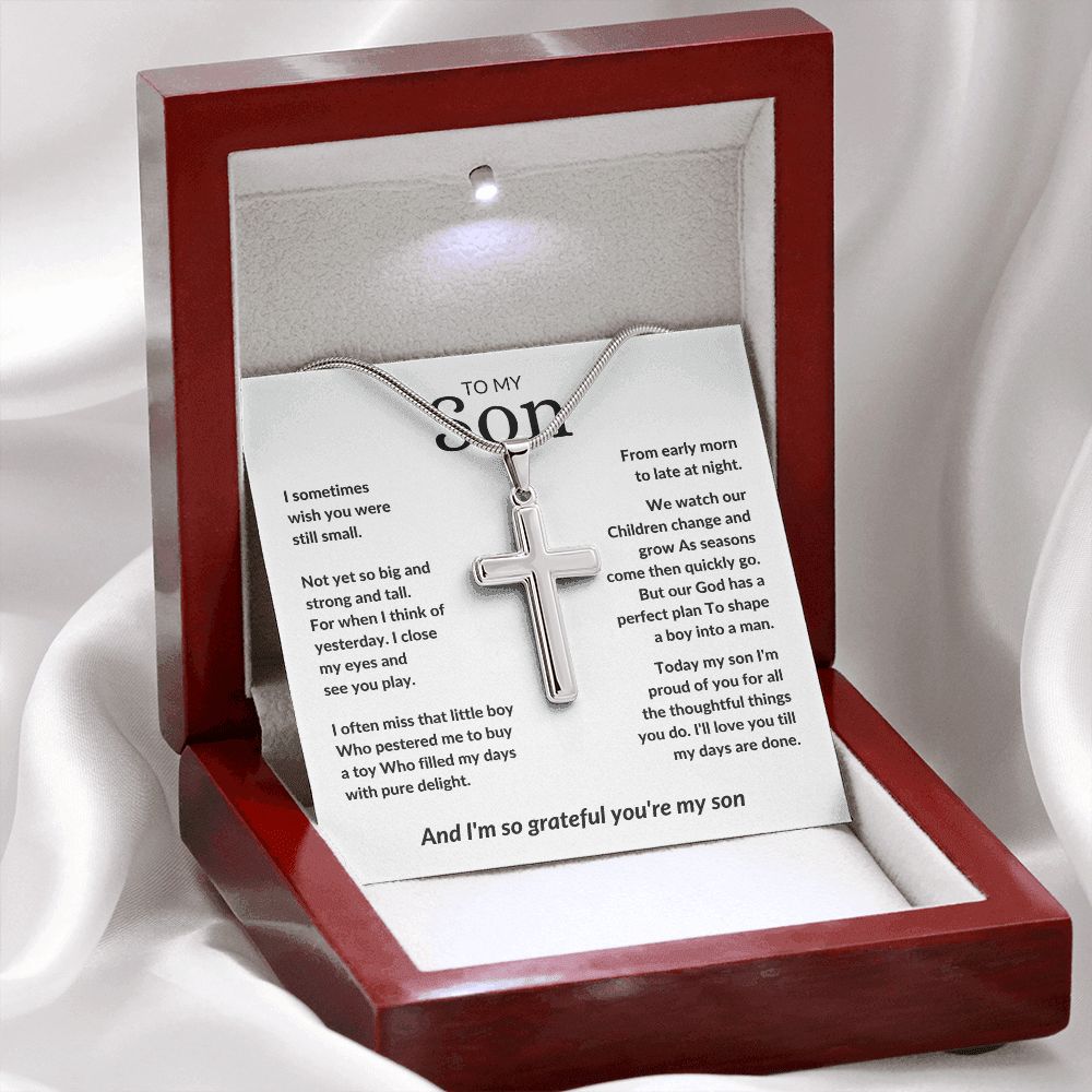 To My Son - I'm Proud of You (Cross Necklace) - Stacy Style