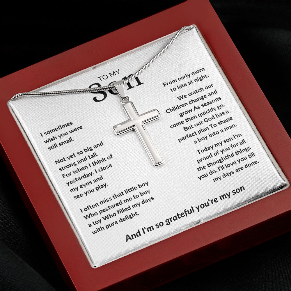 To My Son - I'm Proud of You (Cross Necklace) - Stacy Style