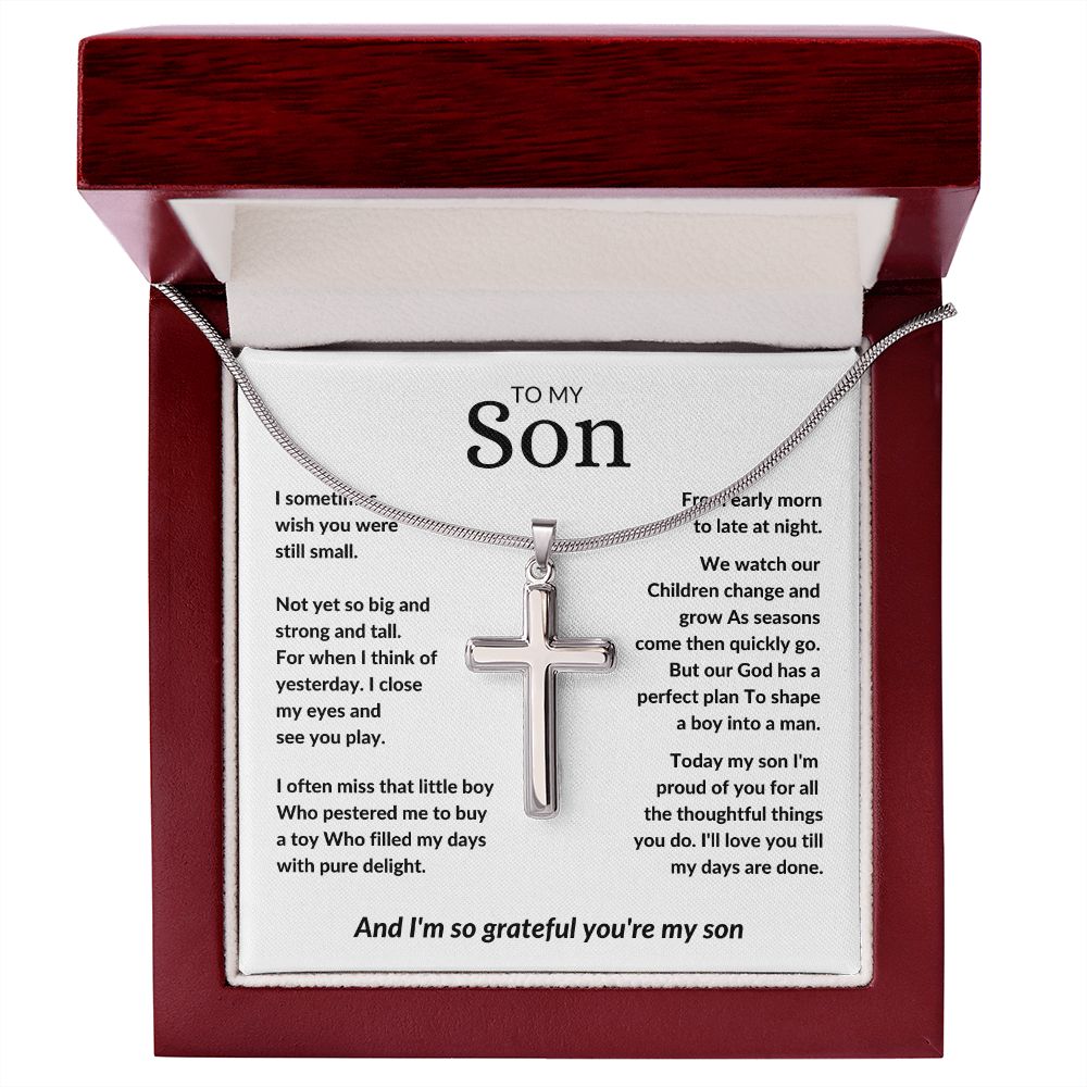 To My Son - I'm Proud of You (Cross Necklace) - Stacy Style